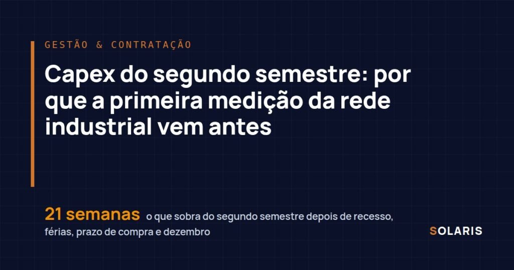 Capex do segundo semestre: por que a primeira medição da rede industrial vem antes