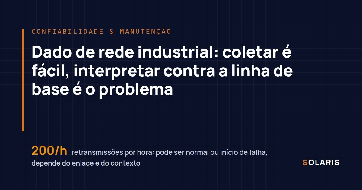 Dado de rede industrial: coletar é fácil, interpretar contra a linha de base é o problema