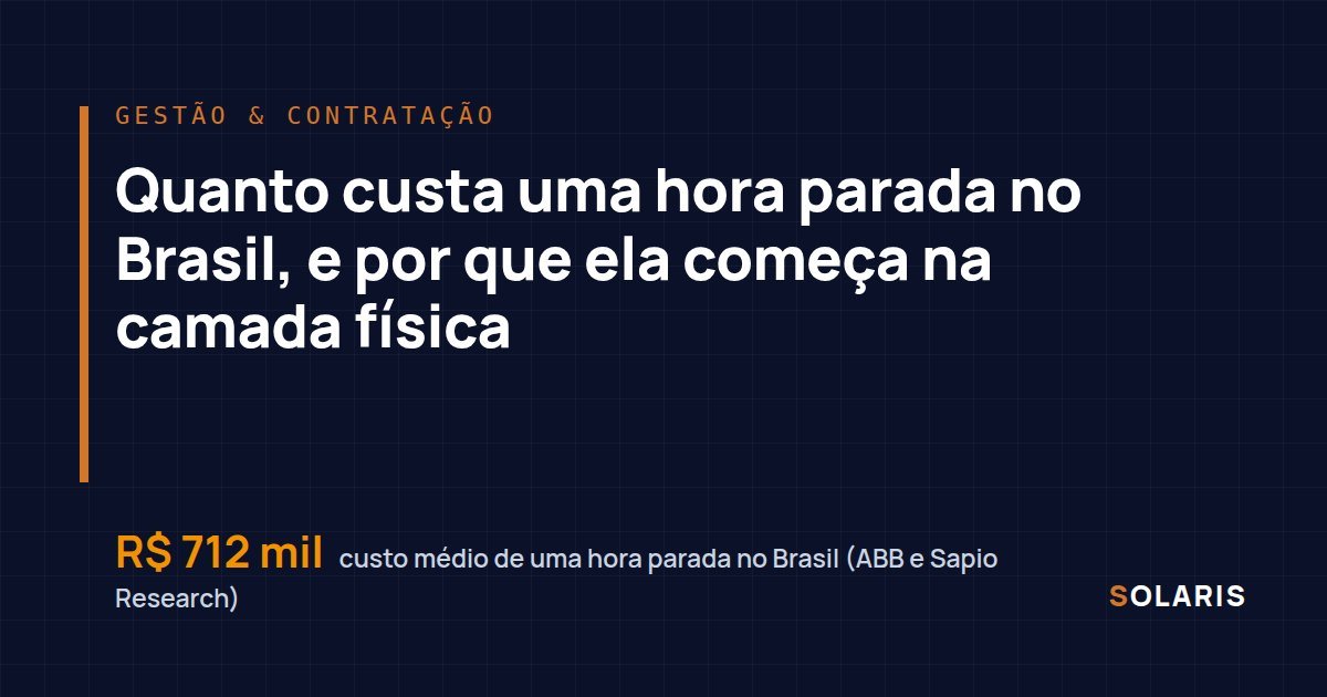 Quanto custa uma hora parada no Brasil, e por que ela começa na camada física