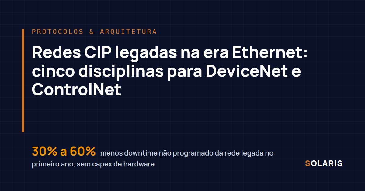 Redes CIP legadas na era Ethernet: cinco disciplinas para DeviceNet e ControlNet