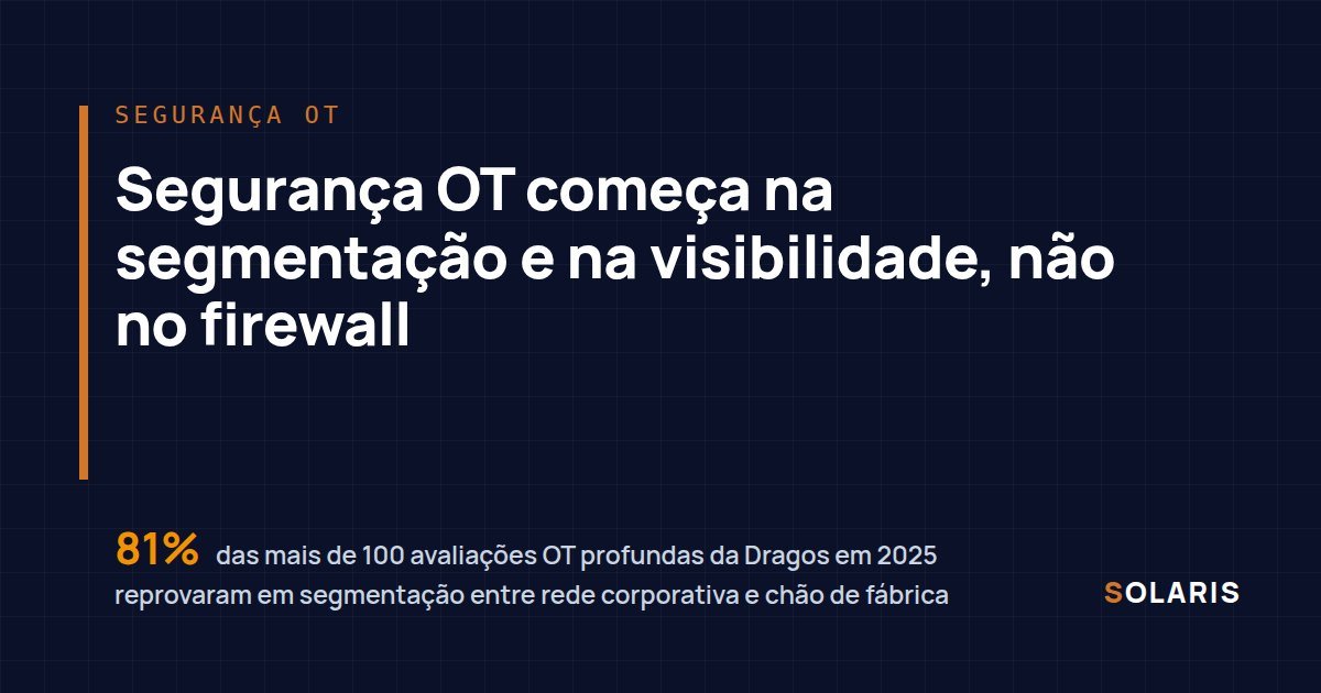 Segurança OT começa na segmentação e na visibilidade, não no firewall