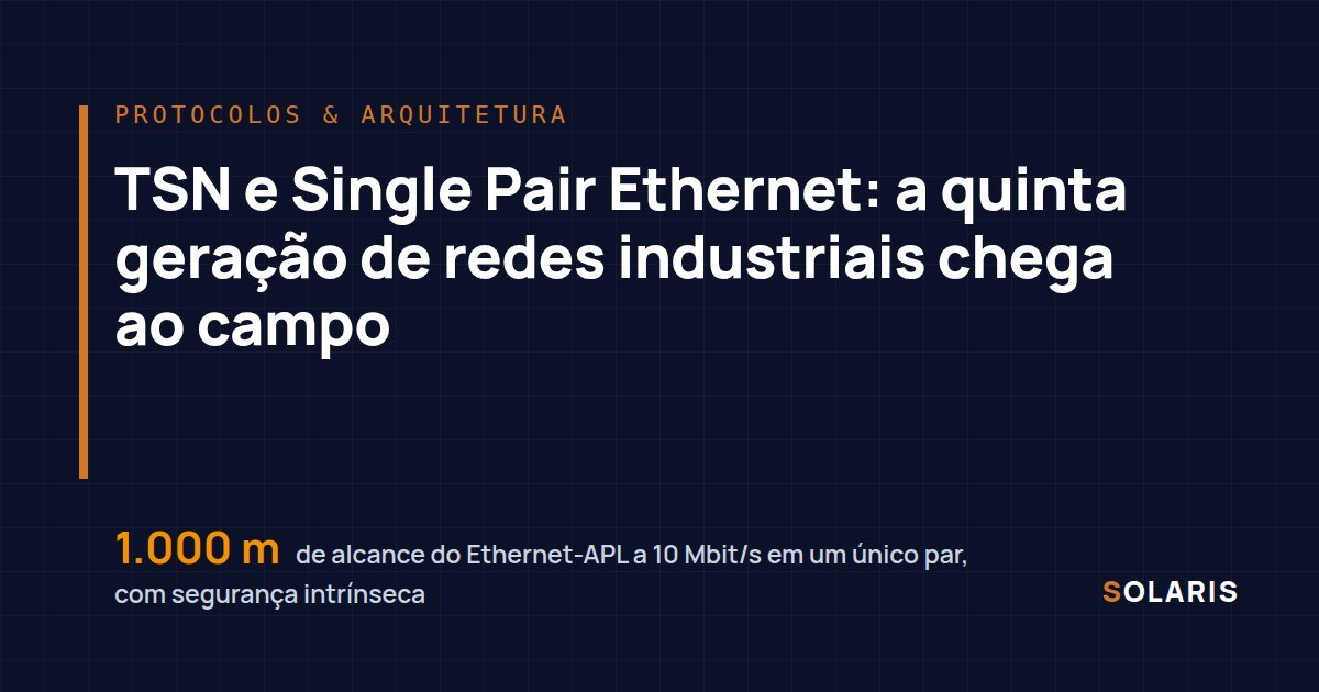TSN e Single Pair Ethernet: a quinta geração de redes industriais chega ao campo