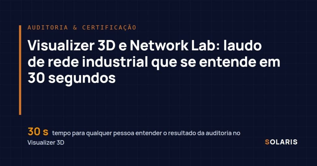 Visualizer 3D e Network Lab: laudo de rede industrial que se entende em 30 segundos