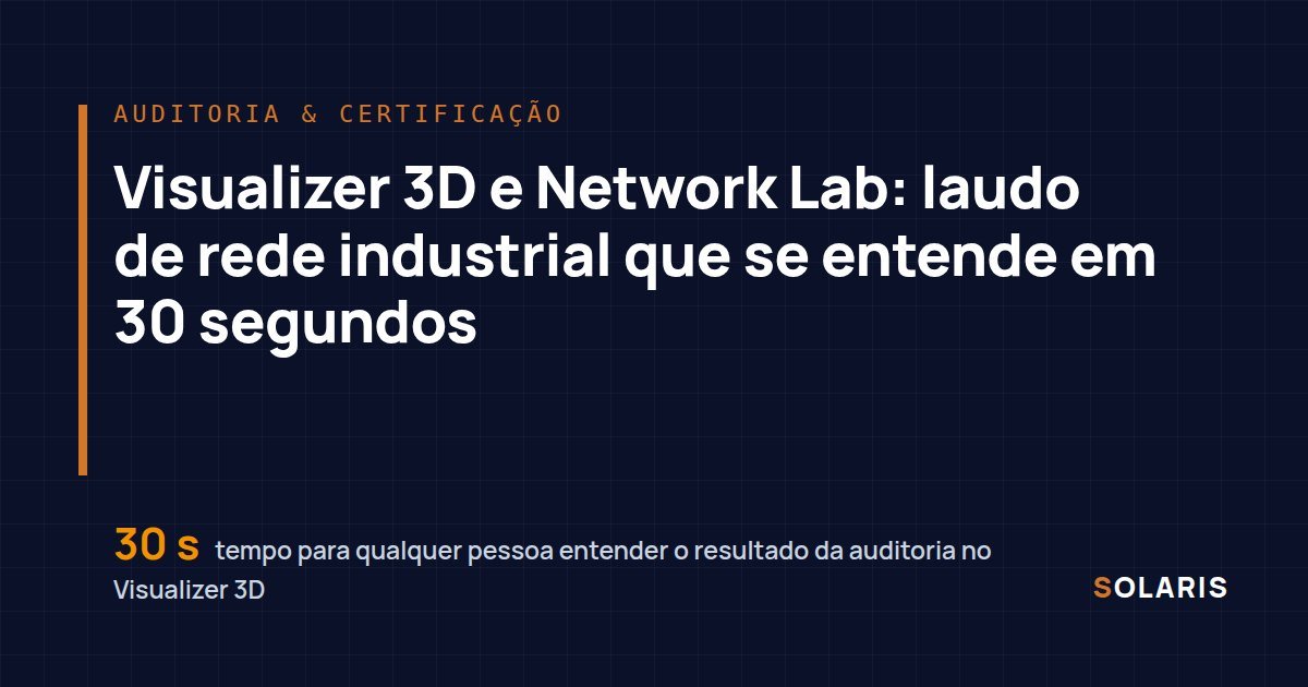 Visualizer 3D e Network Lab: laudo de rede industrial que se entende em 30 segundos